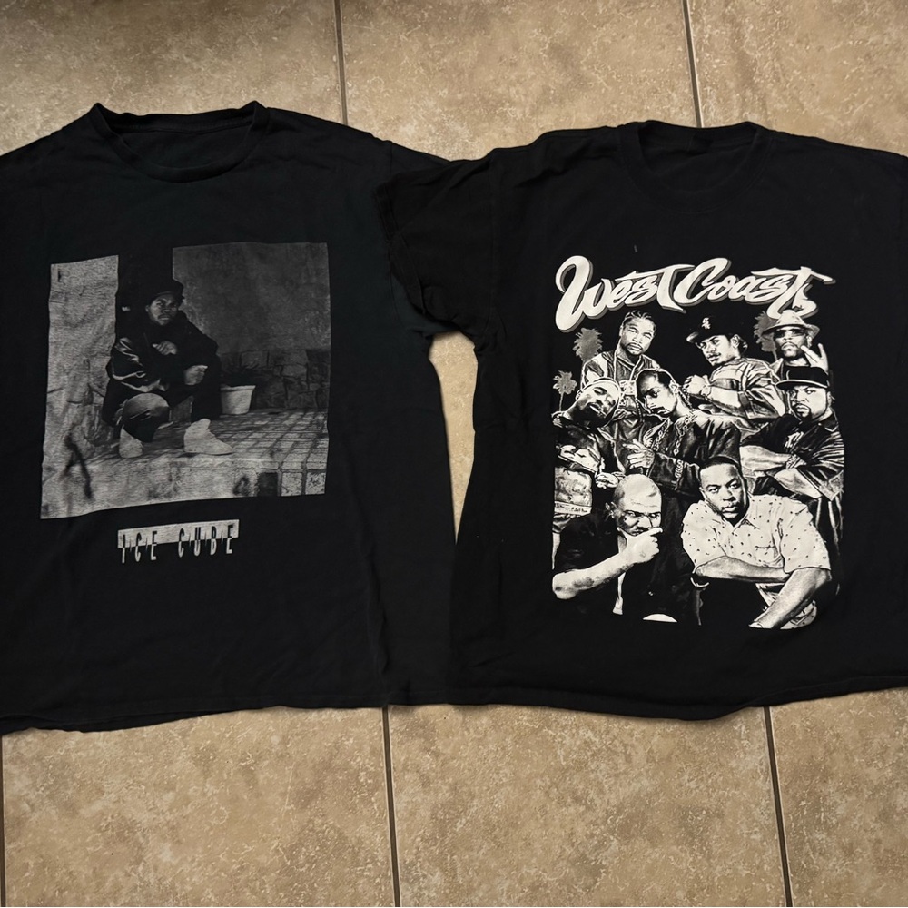 Black Graphic T-Shirts Set